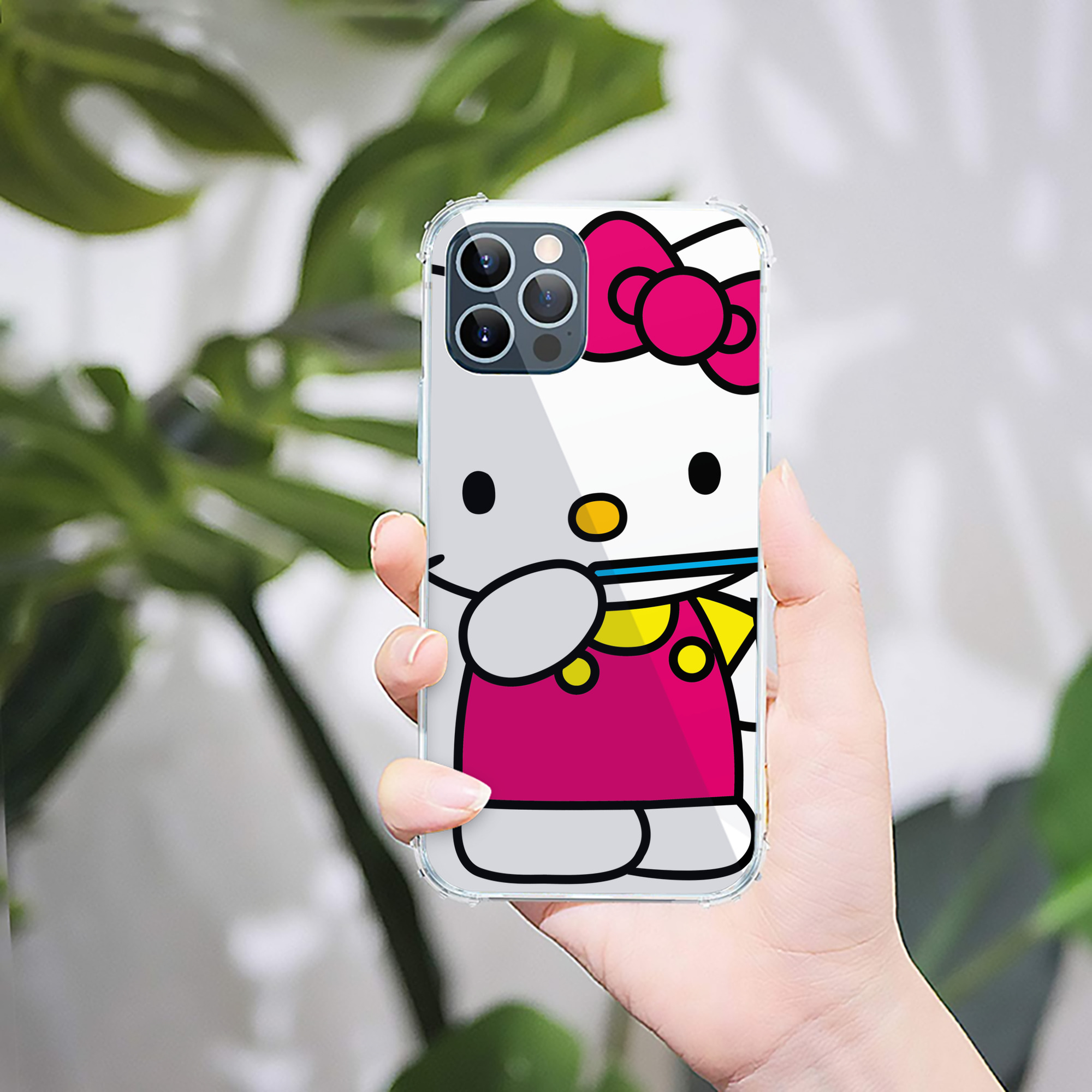 （画像用） Hello Kitty ハローキティ 【iPhone 12シリーズ対応】透明スマホケース（クリアソフトケース）